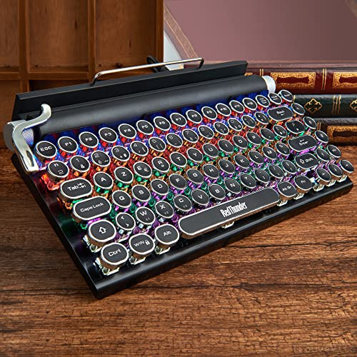 Lucaser 83 Touches RetroTypewriter Clavier Rétro Bluetooth Mécanique Clavier USB Mécanique Punk Keycaps Pour Ordinateur De Bureau/Ordinateur Portable/Téléphone